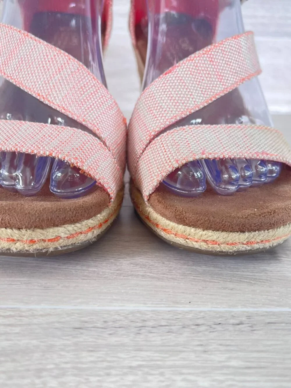 TOMS Women's Clarissa Wedge Espadrille Coral, Orange Tangerine Size 7.5W
